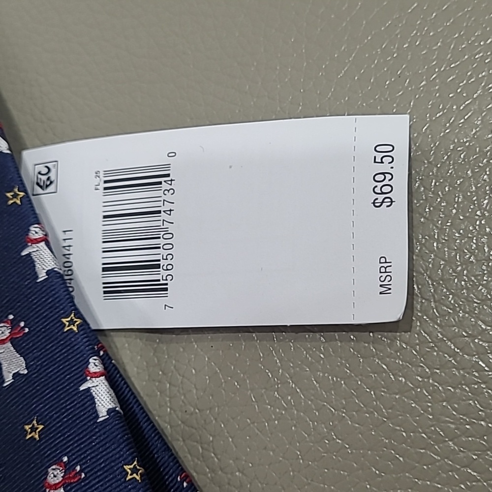 NWT Tommy Hilfiger Men's Snowmen Silk Blend Holiday 3" Tie, Navy - Picture 2 of 8